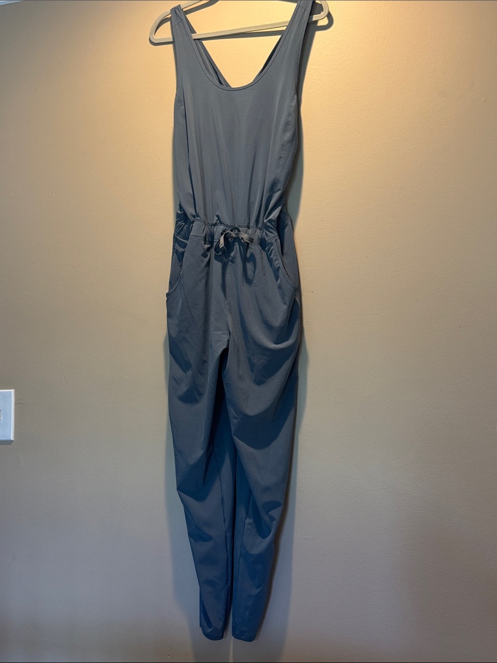 Patagonia Slate Blue Sleeveless Drawstring-Waist Jumpsuit